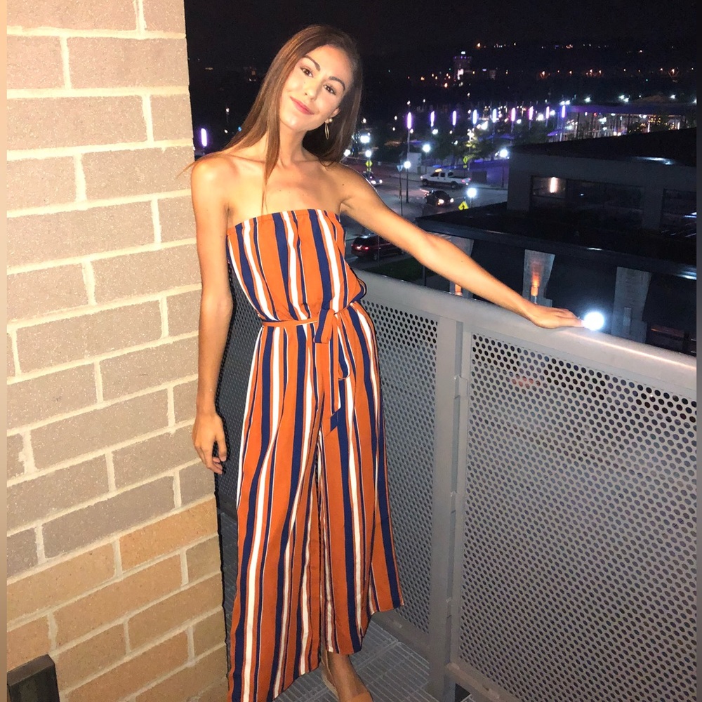 Striped jumpsuit worn once!